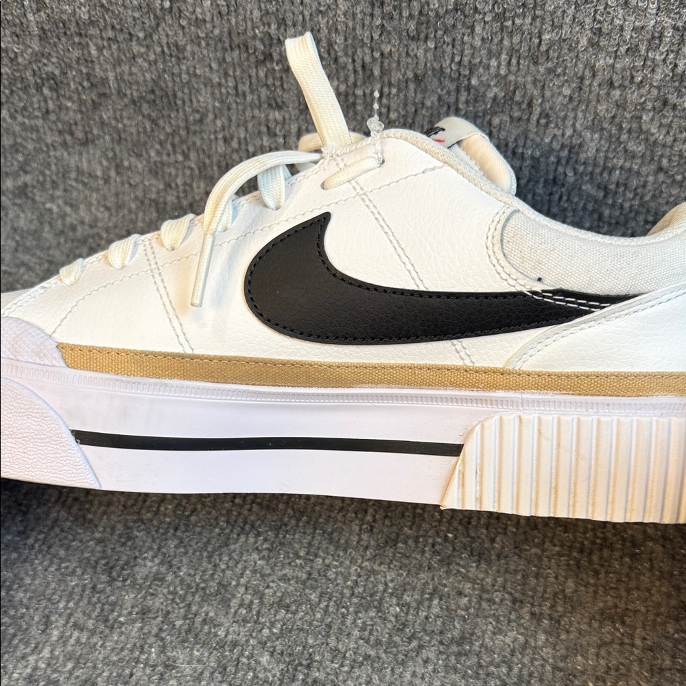 Nike Women's White Black Gold Platform Sneakers - Picture 7 of 11